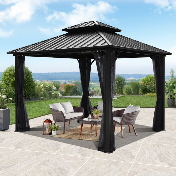 COVERONICS 10 ft. W x 10 ft. D Aluminum Double Roof Patio Gazebo with